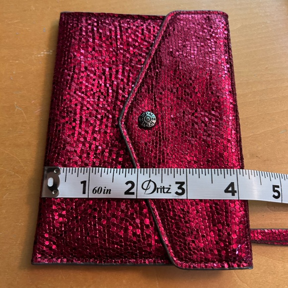 Mz Wallace Red  Sparkle Leather Greta Wallet - Picture 6 of 10
